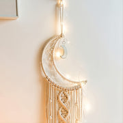 Boho Moon Macrame Wall Decor for Living Room Bedroom Christmas Halloween Thanksgiving