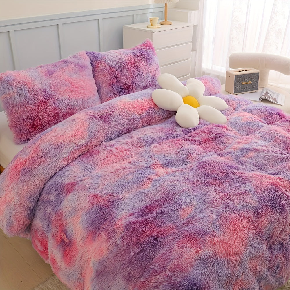 Люкс плюш узун жонли ювошли қопламалар тўплами, зиппер ёпишли, нафас олувчи полиэстер, бир рангли, барча мавсумлар учун