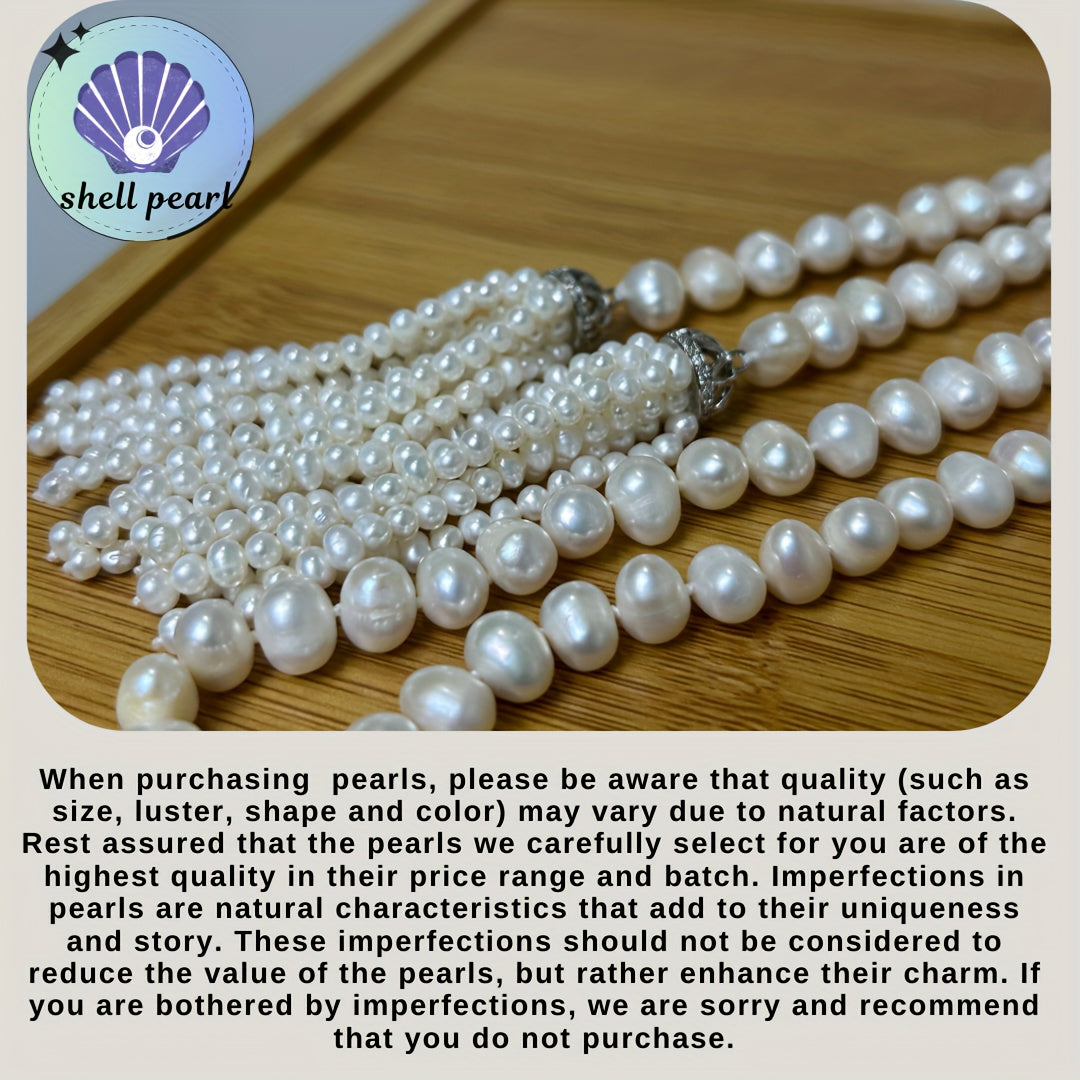 Женское жемчужное Y-образное ожерелье с длинной цепочкой и кисточкой для осенней моды