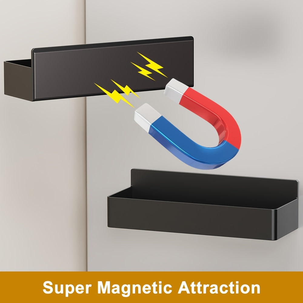 4PCS Large Capacity Magnetic Spice Holders Wall Mount Storage Rack Kitchen Organizer