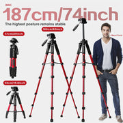 Lightweight Digital SLR Tripod Camera Stand with Detachable Gimbal Aluminum Alloy