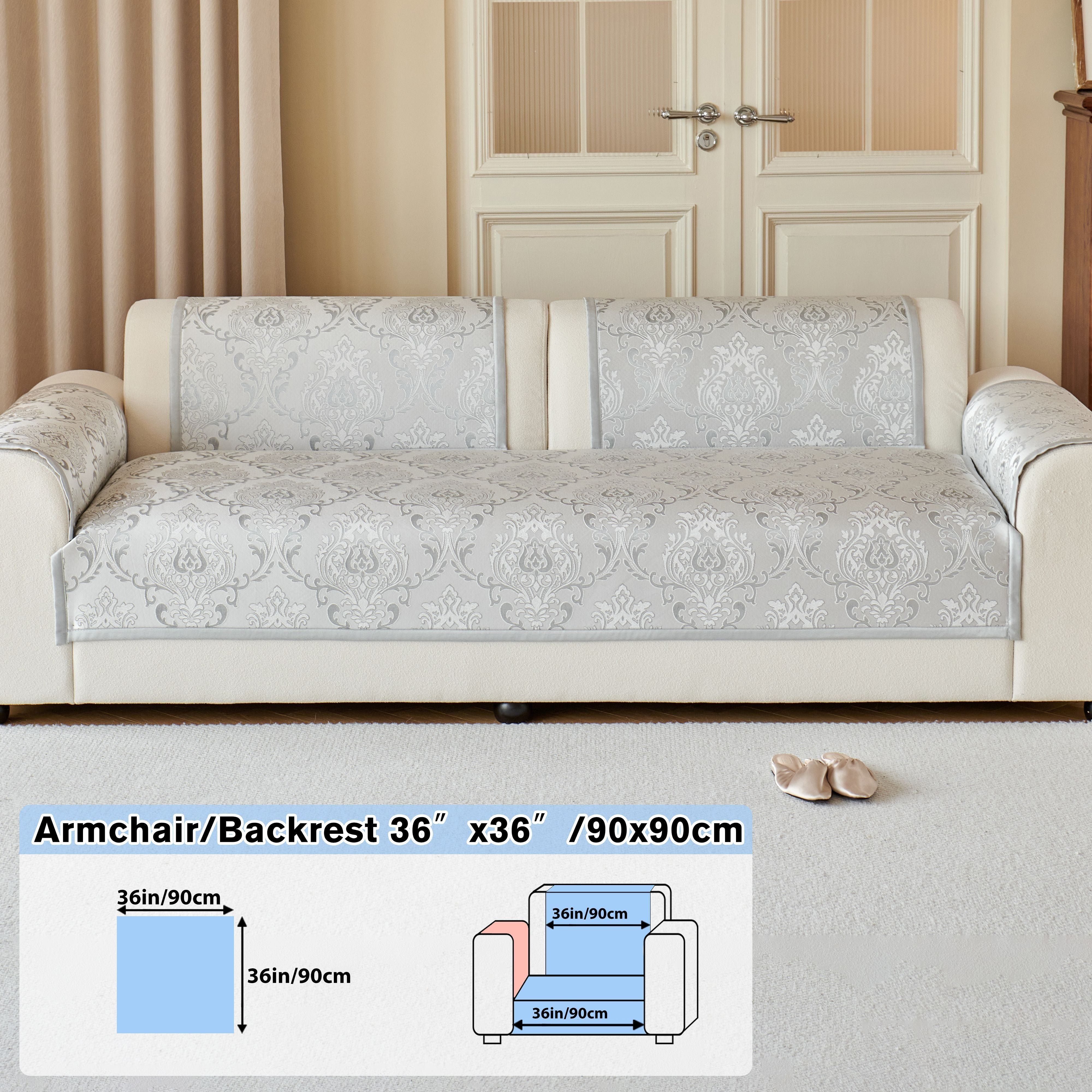 Серый цветочный чехол на диван для 1-4 мест, безопасный для домашних животных, нескользящий, моющийся в машине, из шенилла жаккарда, современный