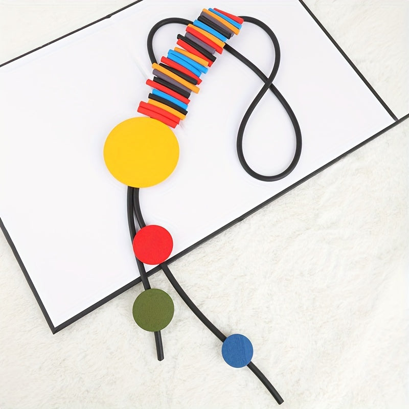 Ayollar uchun Boho Tribal uslubidagi silikon Y-bog'ich - Kundalik va bayram kiyimlari uchun uzun kauchuk zargarlik - Har mavsum uchun ko'p maqsadli bayonot asari