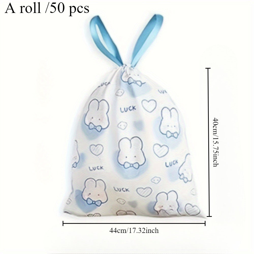 Multfilm chizilgan chiziqli axlat sumkalar 44.96x29.97cm, Uy, oshxona, hammom uchun plastik chiqindi sumkalar