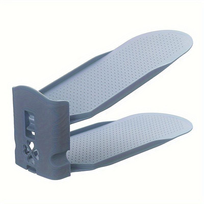 Регулируемая полка для обуви с двумя уровнями и вставной конструкцией, экономящей место