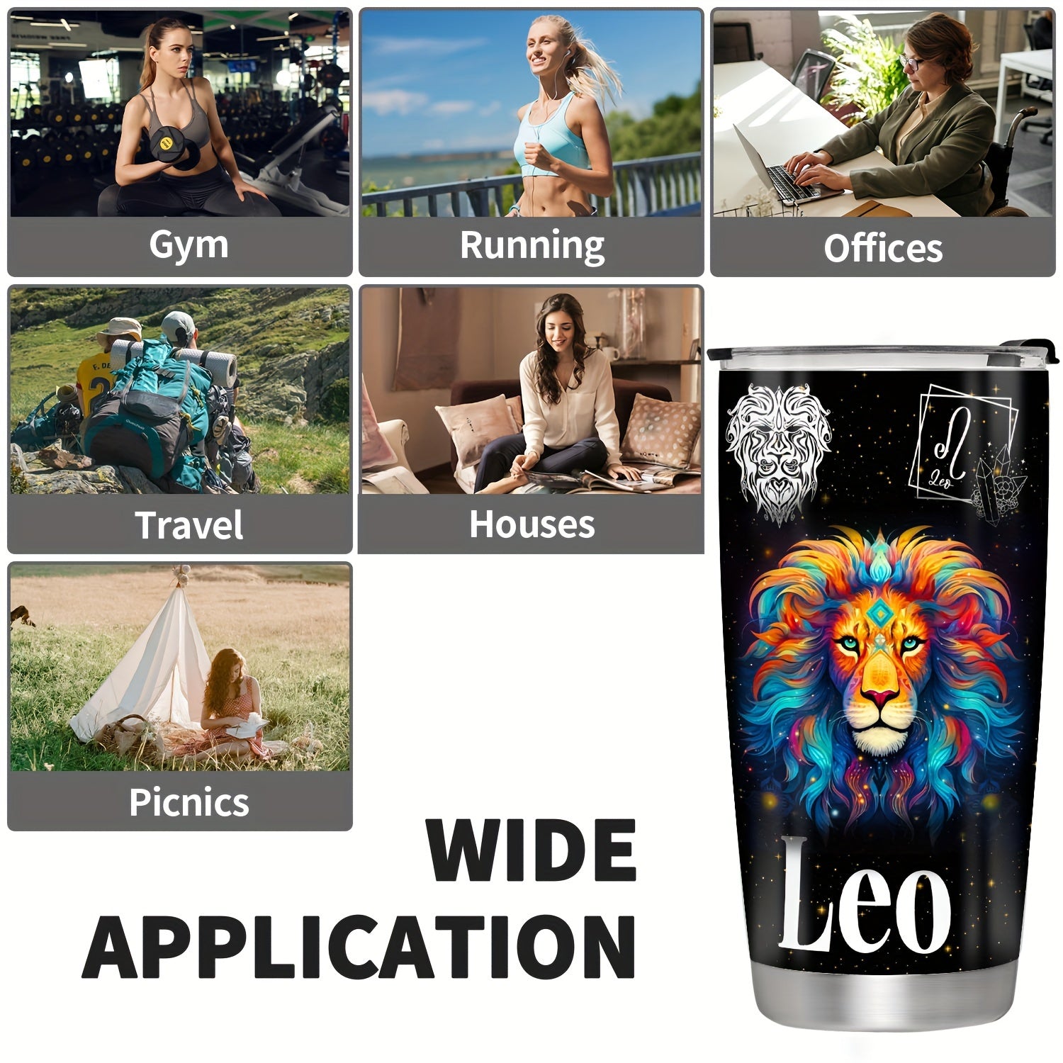 Stainless Steel Zodiac Mug Double Wall Insulated Astrology Gift