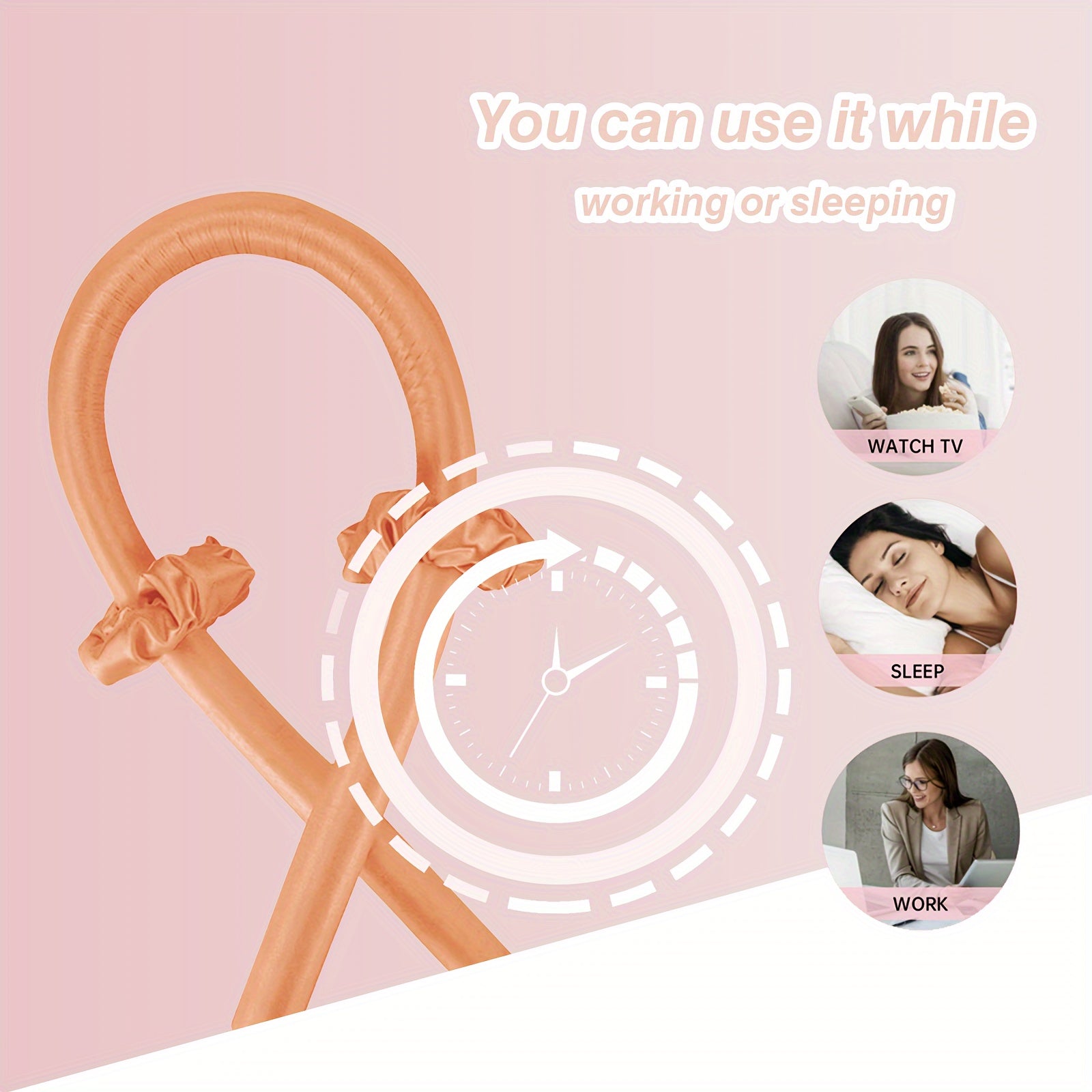 Juego de rulos para cabello sin calor durante la noche para cabello normal, sin fragancia