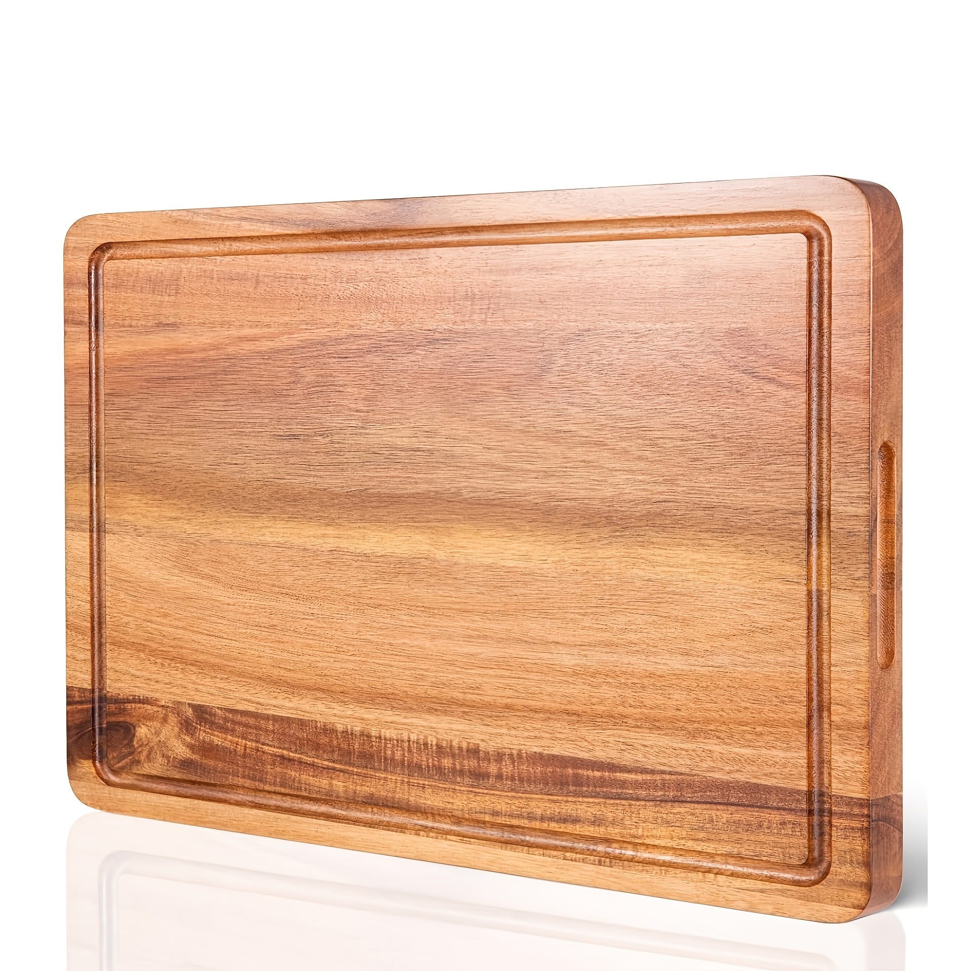 Walnut Wood Cutting Board with Juice Groove and Handles for Kitchen and Gifts