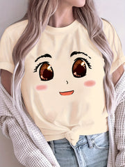 Women's Loose Large Size T-Shirt Spring Summer Casual Short Sleeve Breathable Fabric