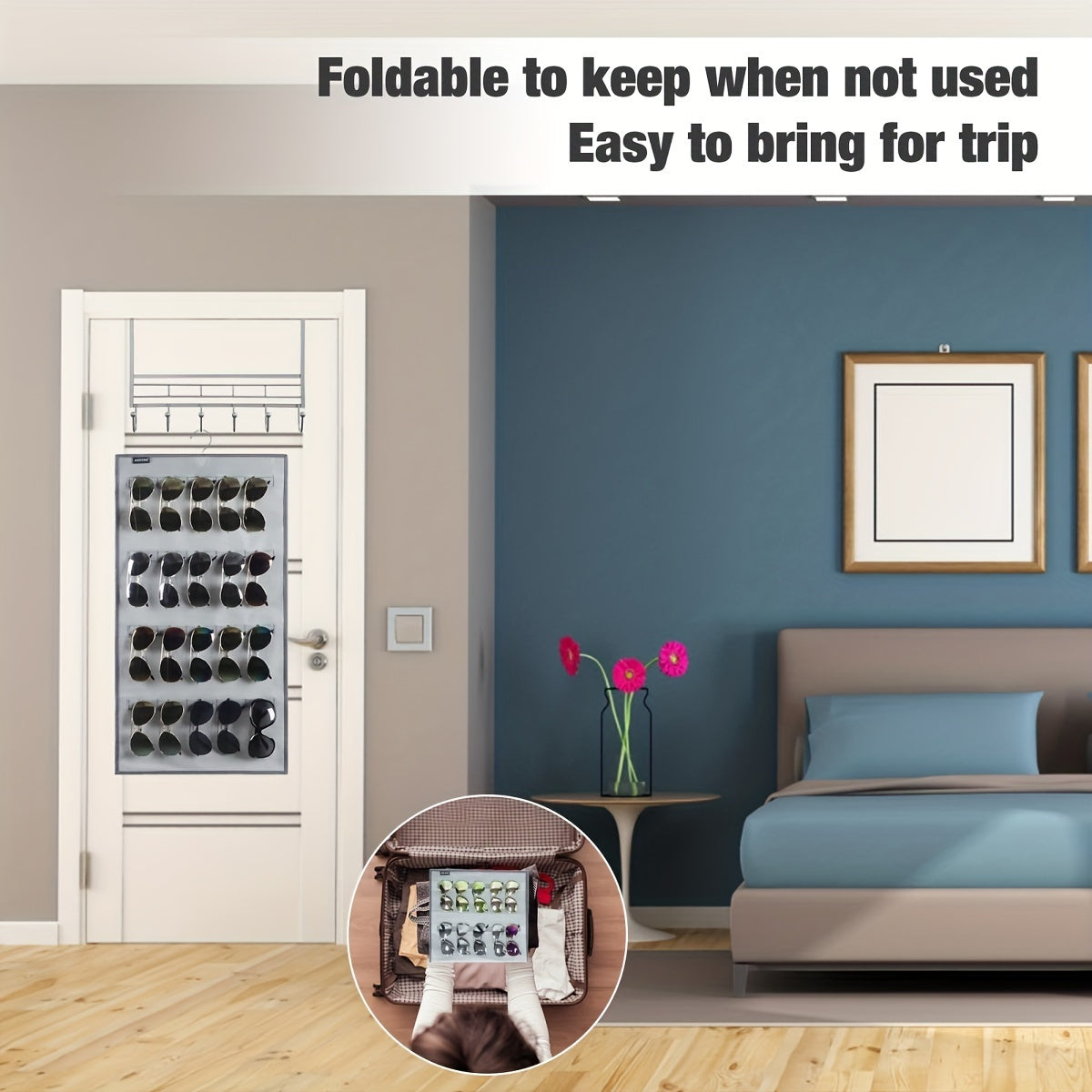 Настенный органайзер для солнцезащитных очков с 40 слотами для двустороннего подвешивания, стойка для хранения очков, держатель для очков и витрина для eyewear