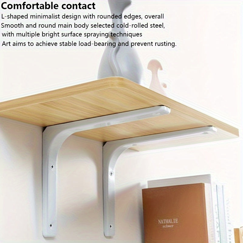 Triangle Bracket Holder Set for Wall Mount, L-Shaped Shelf Support Rack