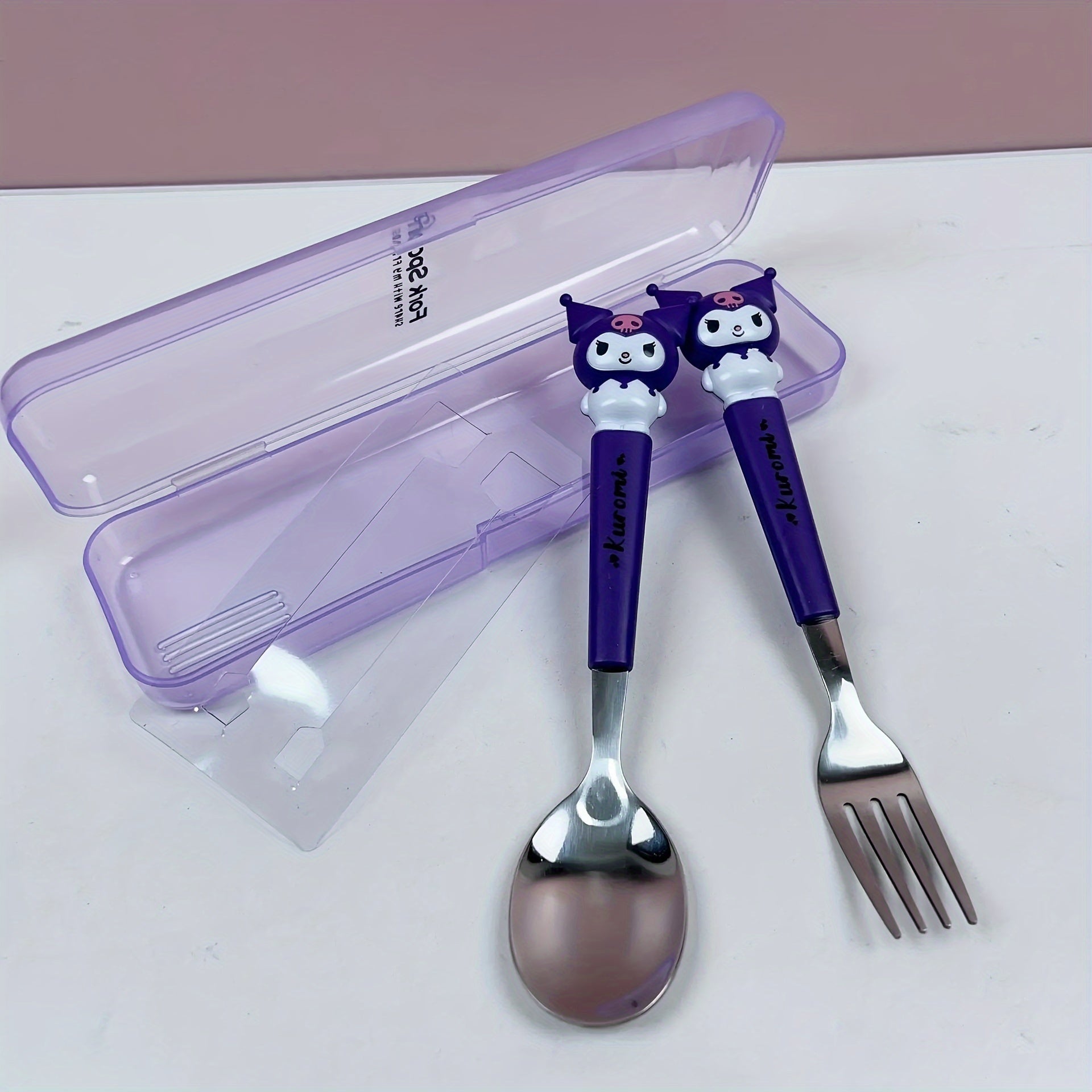 Stainless Steel Hello Kitty Spoon and Fork Set 2-Piece Kitchenware for Restaurants