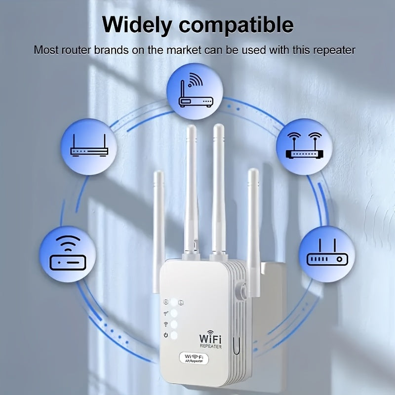 WiFi Range Extender 1200Mbps Dual Band Signal Booster with Ethernet Port Repeater Mode