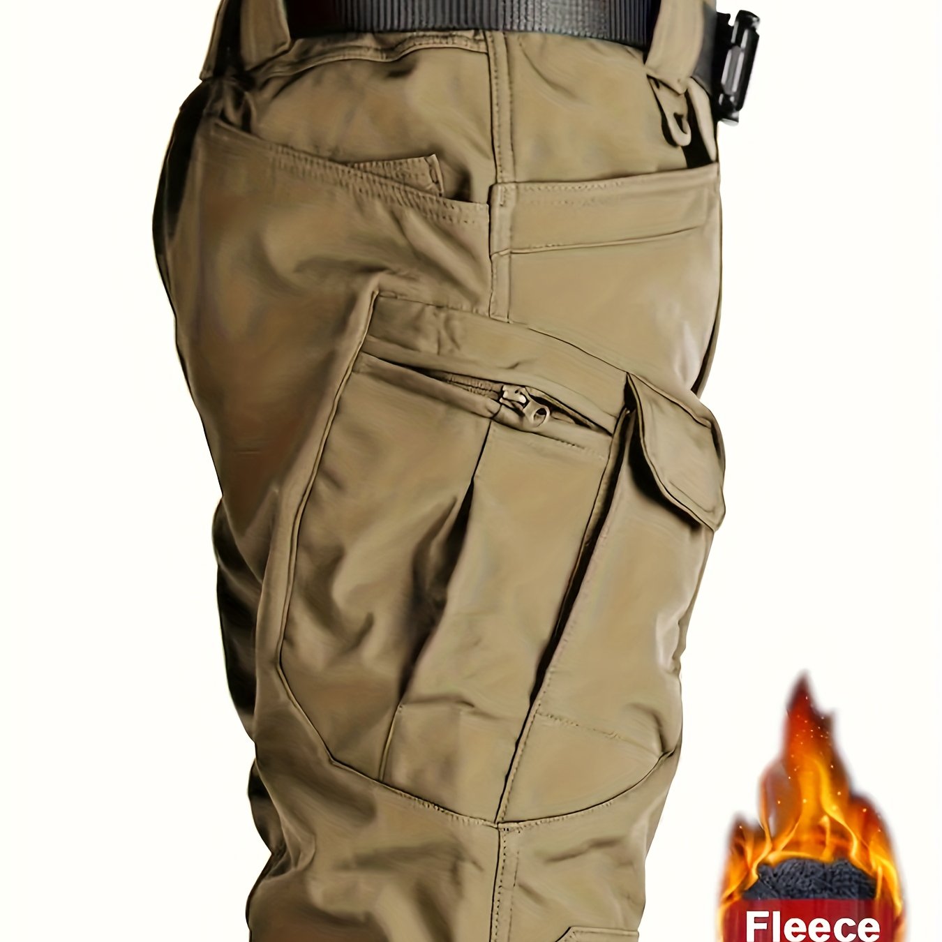 Men's Fleece Lined Cargo Pants Waterproof Windproof Outdoor Hiking Camping Hunting Fall Winter