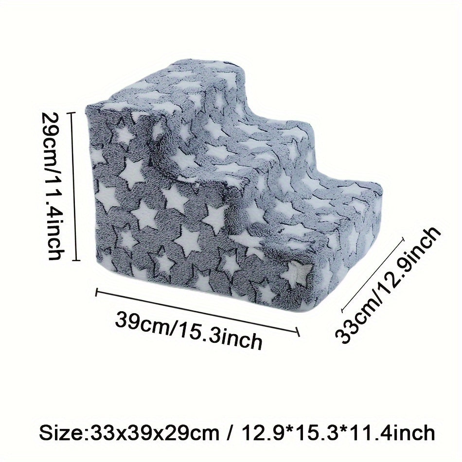 Small Medium Dog Stairs Non-Slip Sponge Removable Cartoon 3 or 4 Steps
