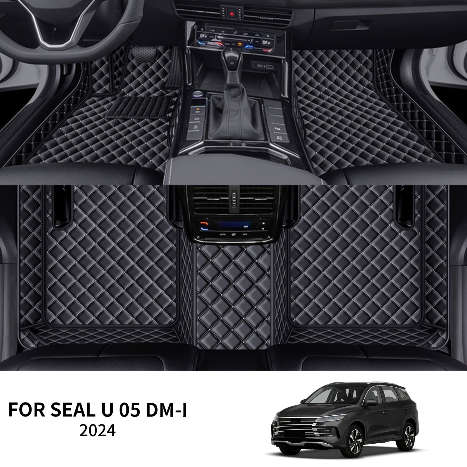 Car Floor Mats Set Faux Leather All-Weather Durable Easy to Clean