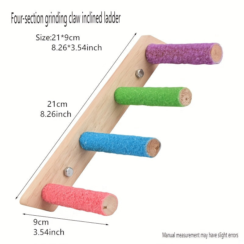 Natural Cork Bird Perch Ladder Climbing Toy for Parrots Claw Grinding