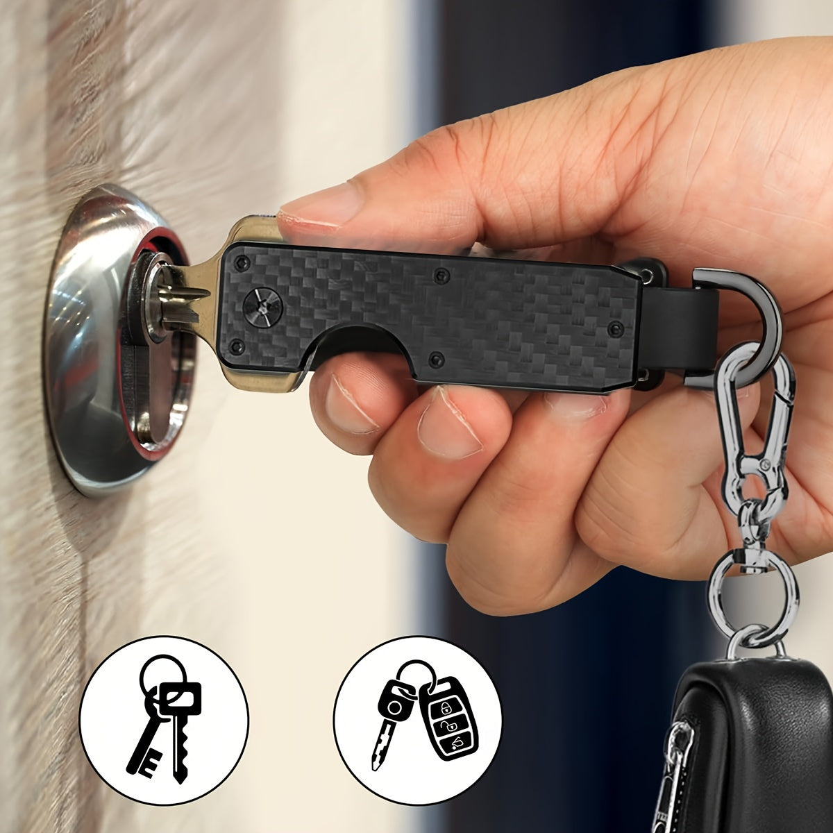 "Forever Miyin Sleek Aluminum Key Organizer" — это компактный и легкий держатель для ключей с надежным поворотным замком. Он устойчив к царапинам и является идеальным подарком как для мужчин, так и для женщин.