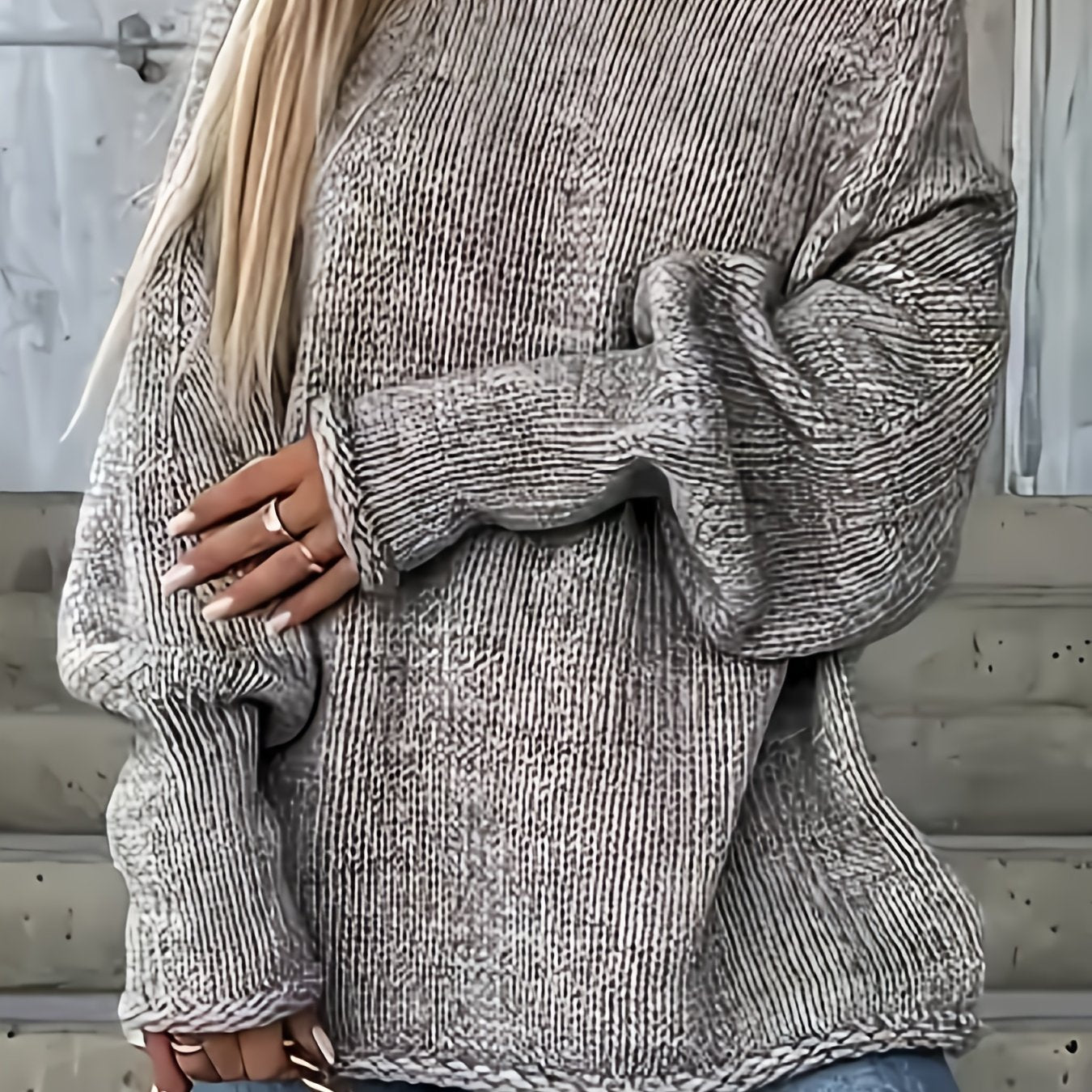 Plus Size Womens Oversized Sweater Long Sleeve Pullover Cozy Fall Winter