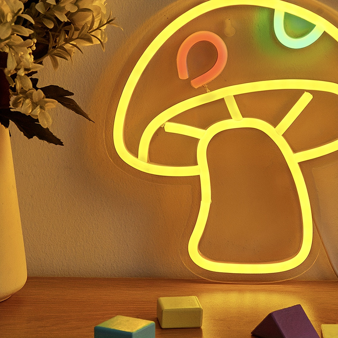 Mushroom-Shaped LED Neon Sign for Bedroom Decor Parties Weddings Holidays