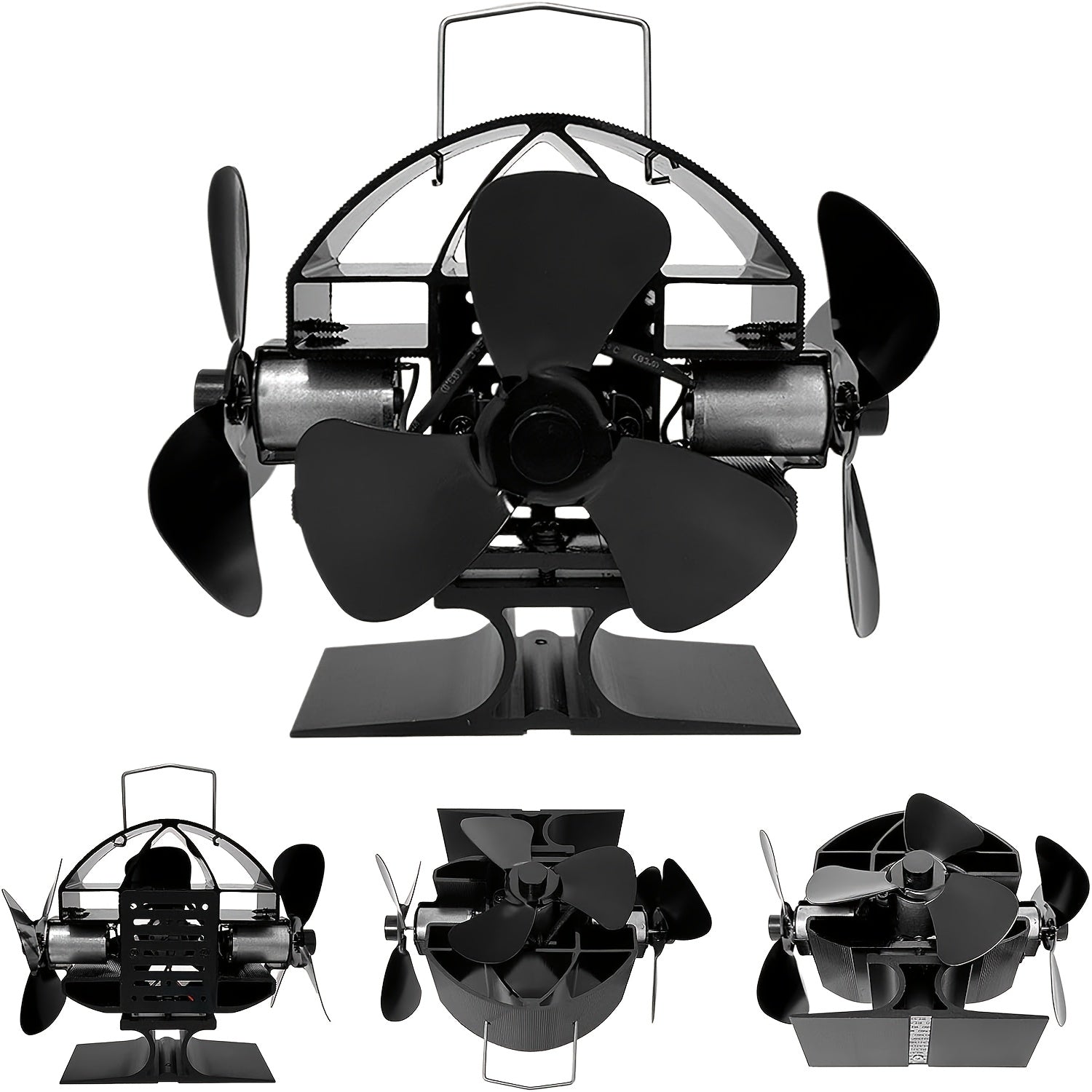 Металлический вентилятор для печи, работающий на тепле, для дровяных печей и каминов, тихая работа