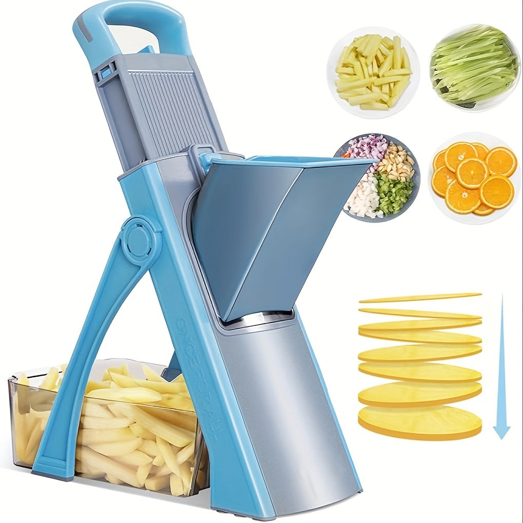 Stainless Steel Mandoline Slicer with Adjustable Thickness and Julienne Blade