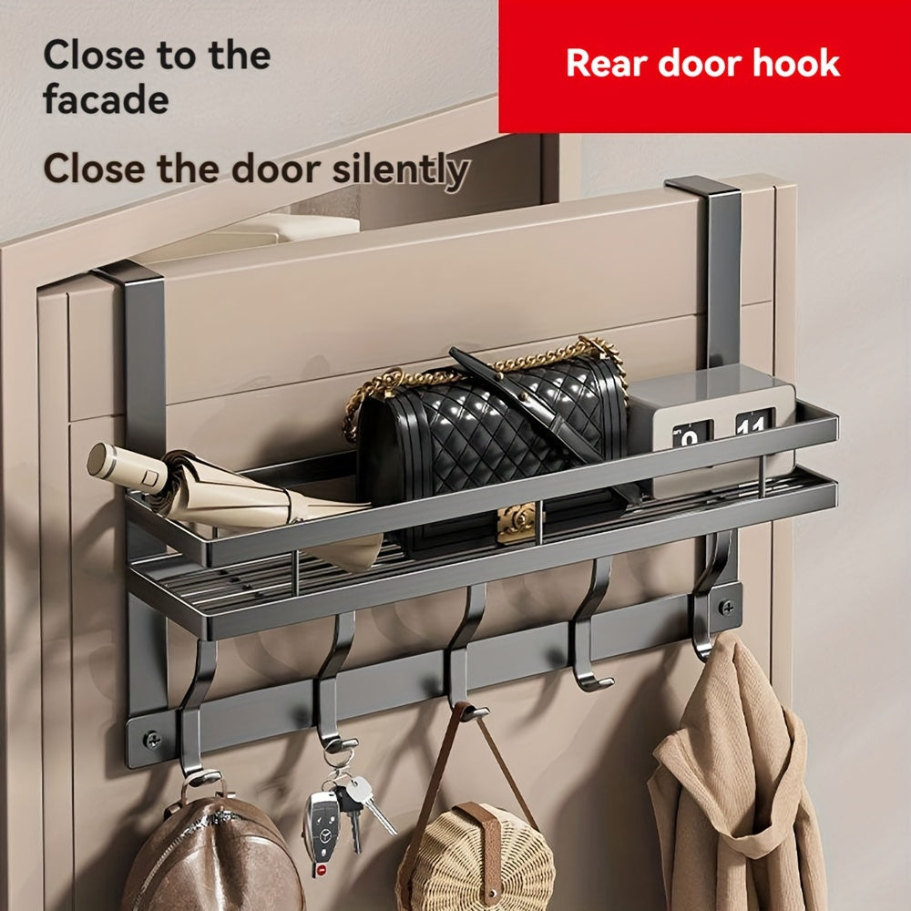 Organizador de metal para colgar en la puerta con estante de almacenamiento para baño y dormitorio