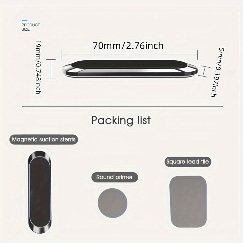 Qulay qora alyuminiy qotishma paneli montaji va xavfsiz ushlash uchun mini slotli chiziq dizayni bilan mustahkam magnit avtomobil telefon ushlagichi.