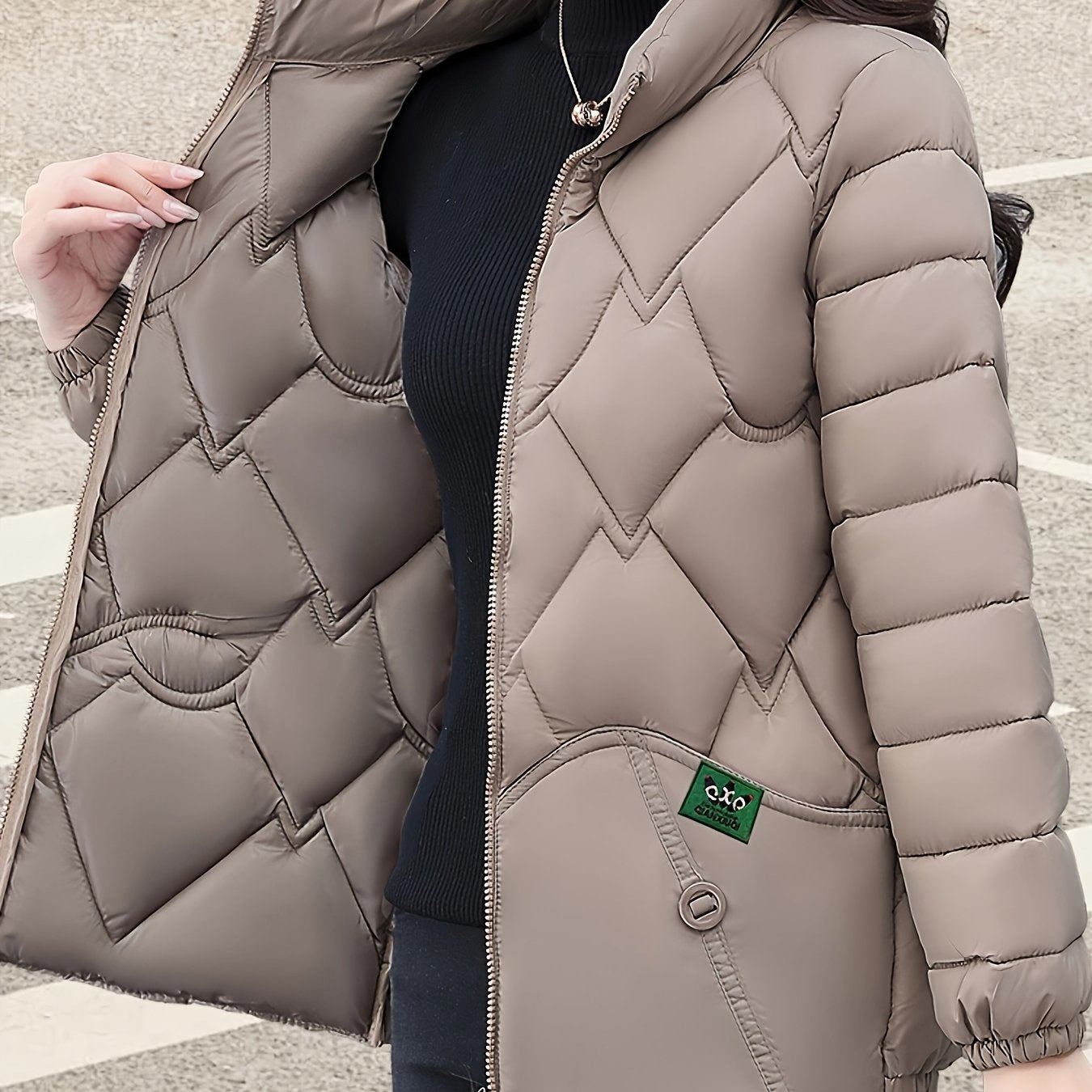 Women's Embroidered Polyester Ruffle Sleeve Coat with Pleated Hem