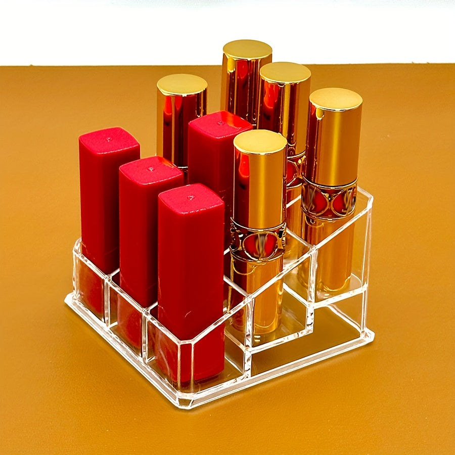 Organizador de maquillaje para lápiz labial con múltiples compartimentos, de plástico ligero, para almacenamiento en el baño