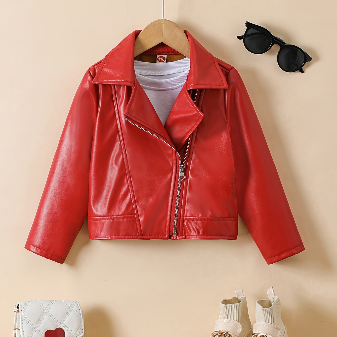 Kids' Long Sleeve Solid Color PU Jacket Fall Winter Regular Fit