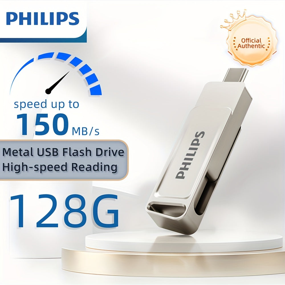 128GB USB C flesh drayveri Dual USB 3.2 Type C metall burilish portativ ma'lumotlarni saqlash