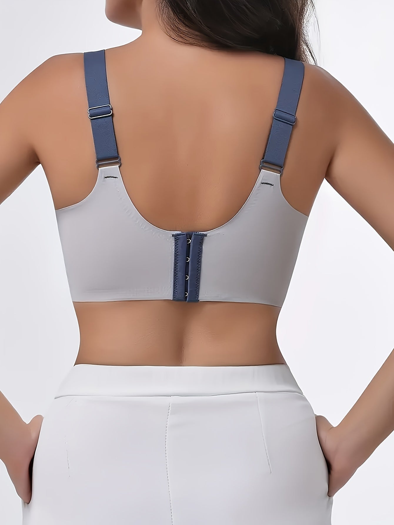 Women's Seamless High-Strength Underwire Sports Bra with Side Lifting