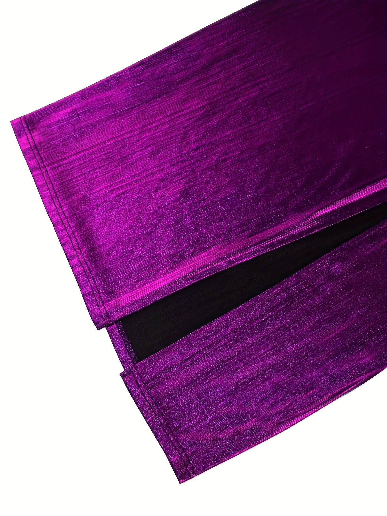 Plus Size Sequin Off-Shoulder Evening Gown Purple High Slit Formal Dress