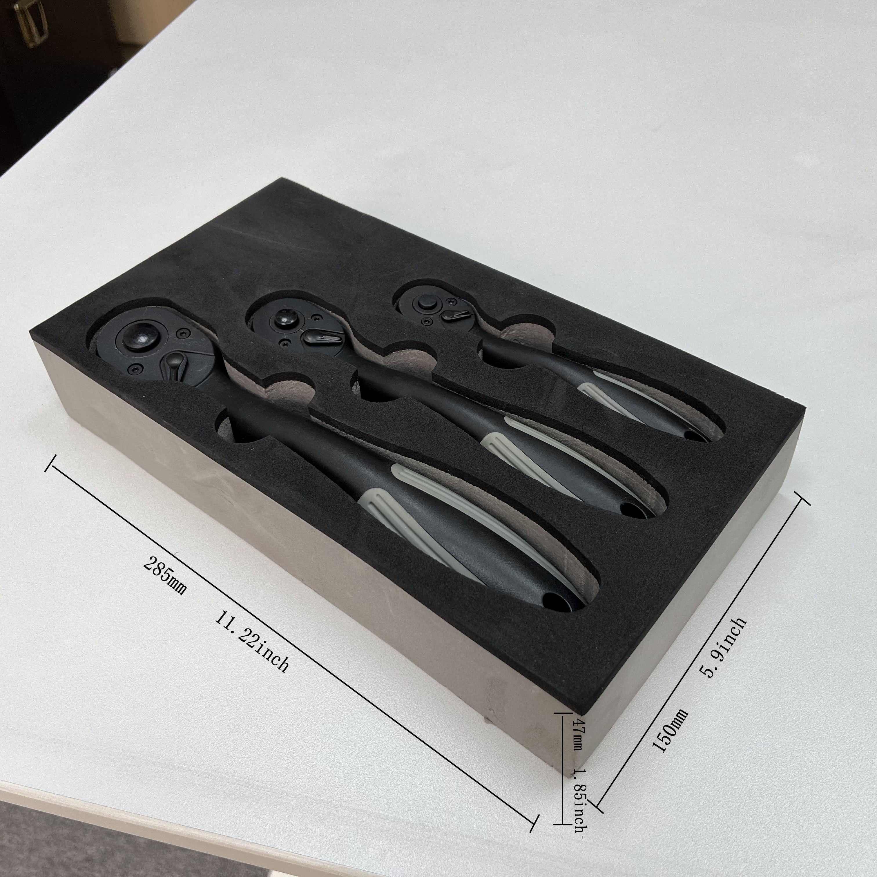 Universal kompozit vintli kalitlar to'plami 1/4 3/8 1/2 dyuymli uzatma 3 ta