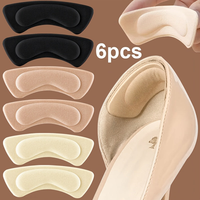6 Pcs Women Men Thick Cushioned Shoe Insoles Black Beige Anti-Slip