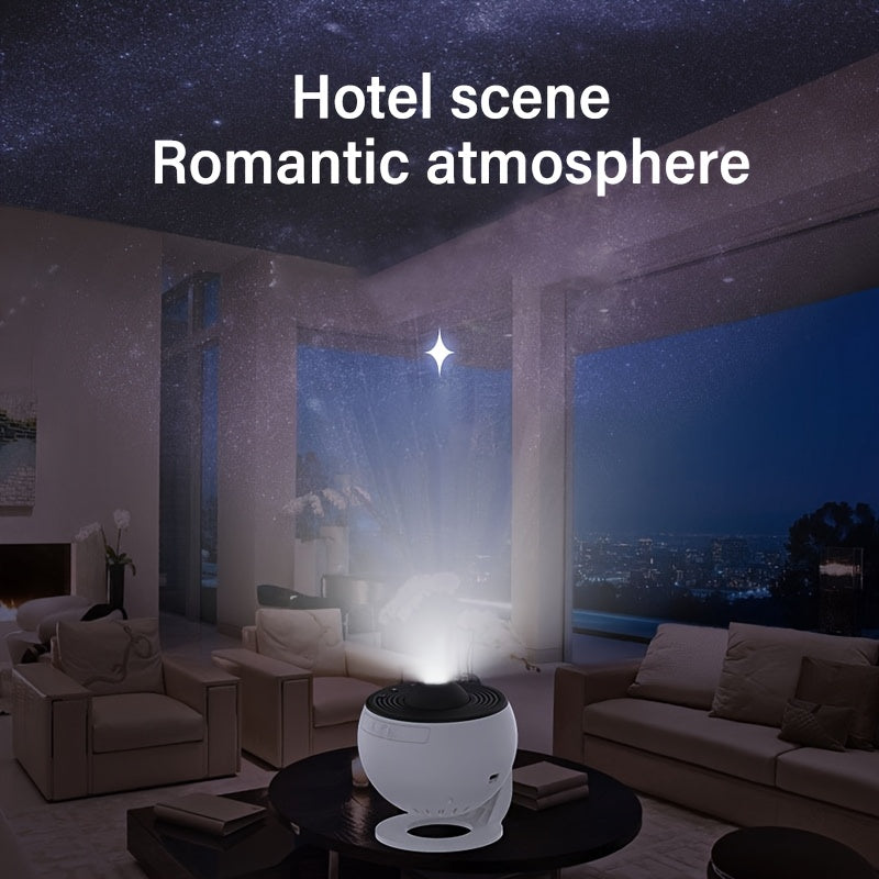 USB Powered Galaxy Projector with Interchangeable Films for Bedroom Hotel Restaurant and Game Room