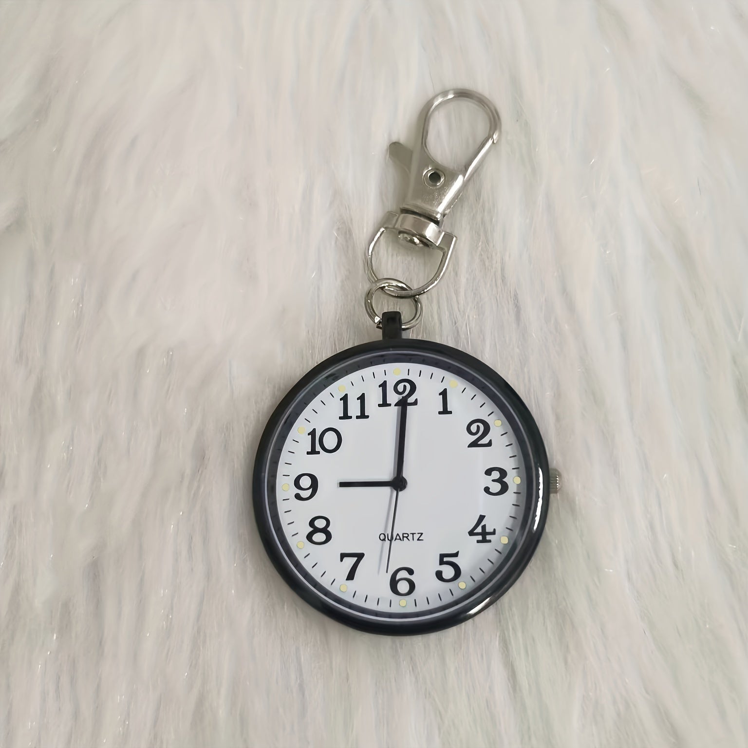 Large Number Nurse Exam Quartz Waterproof Pocket Watch with Key Chain for Students