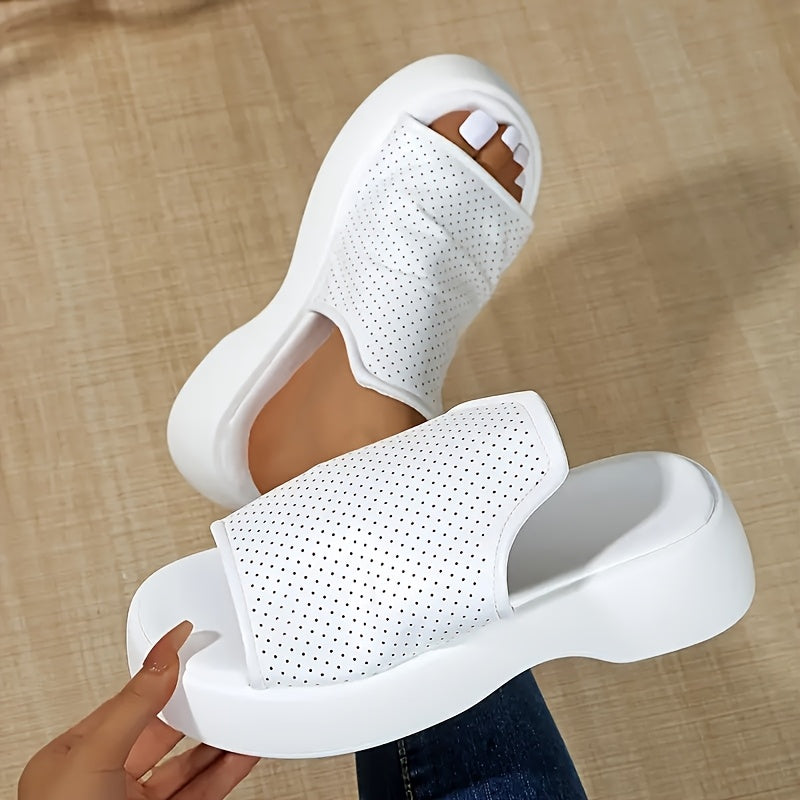 Women's Open-Toe Sandals Synthetic Upper Mid Heel Casual Black Brown