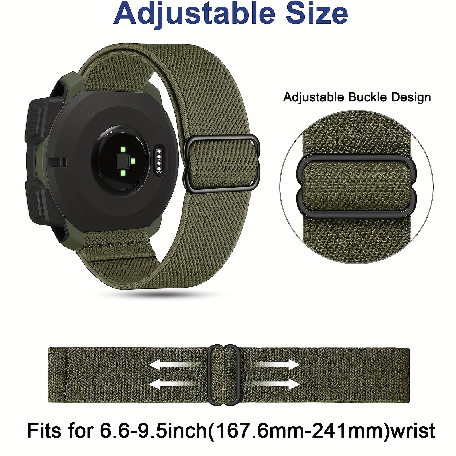 22mm Elastic Nylon Watch Strap for Men and Women Compatible with Garmin Instinct Series