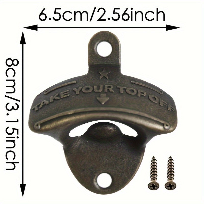 1 dona devorga o'rnatiladigan pivo shishasi ochgichi DIY va bar bezaklari uchun.