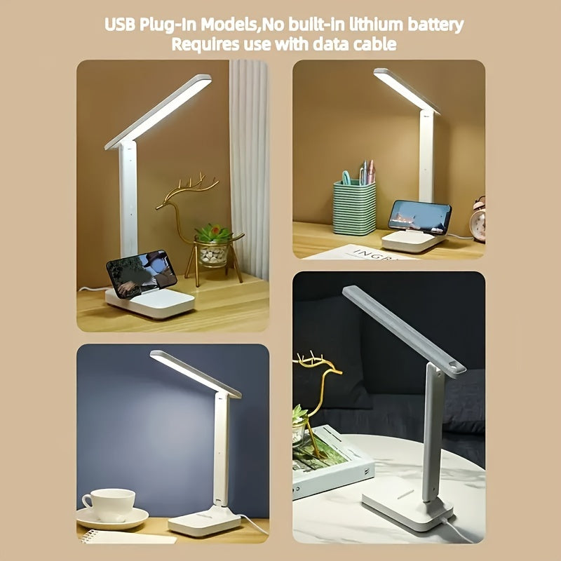 LED Desk Lamp Touch Control USB Powered for Reading Bedside White