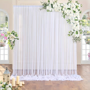 Cortinas de tul blanco para fondos para bodas, baby showers, cabinas de fotos, set de 2