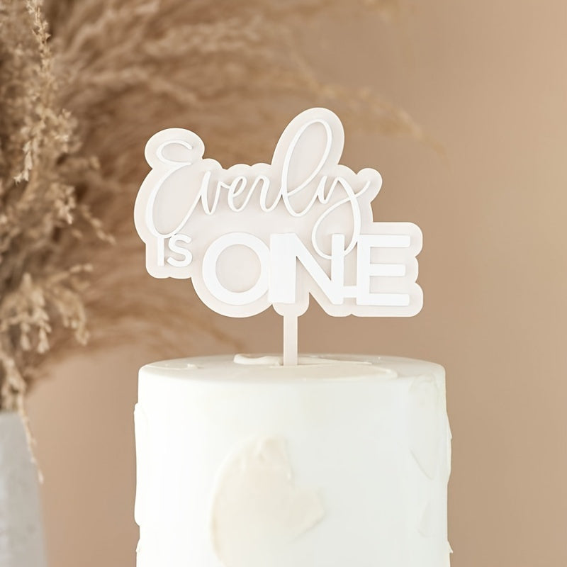 Personalized Acrylic Cake Topper White Custom Name and Number for Birthdays and Parties