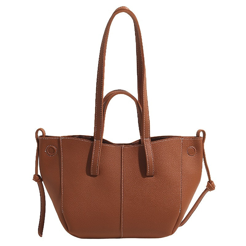 Women's Autumn PU Tote Bag with Magnetic Closure Black