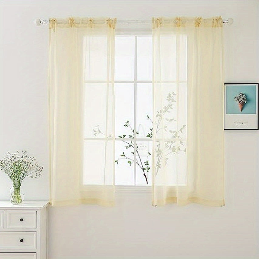 Sheer Curtain Panels with Rod Pocket for Bedroom Living Room Office Kitchen