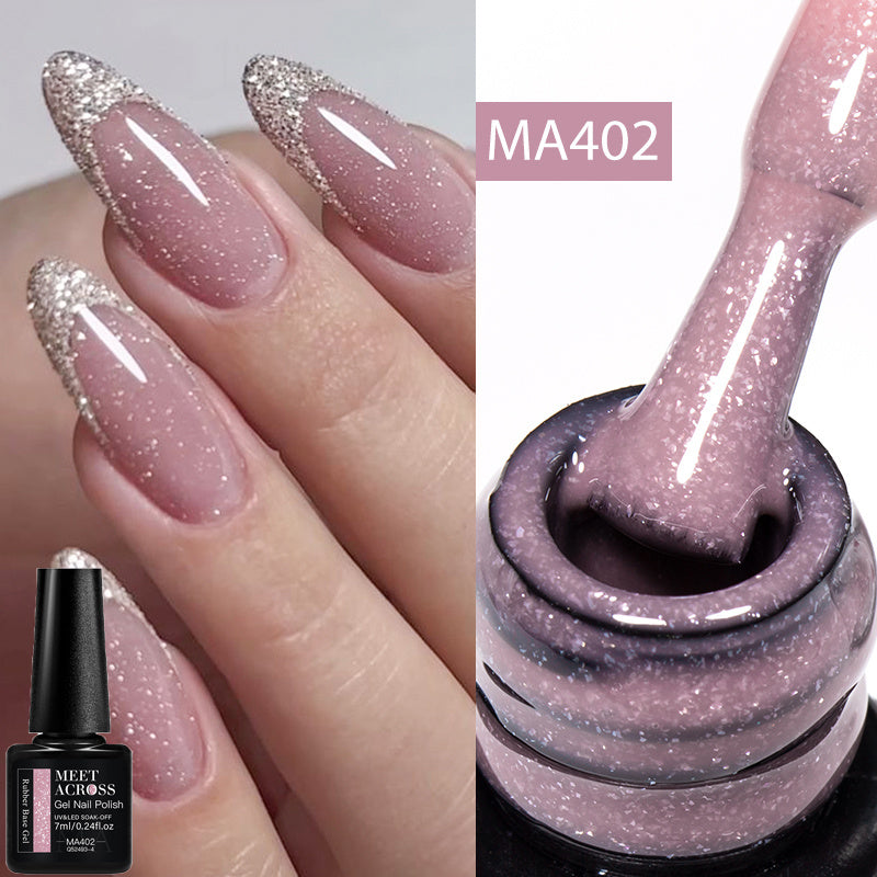 7ml Shimmering Nude Glitter Gel Nail Polish UV LED Soak Off Unscented