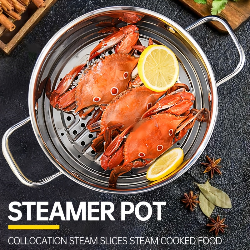 Stainless Steel Steamer and Soup Pot for Induction and Gas Stoves, Durable Noodle Cooker