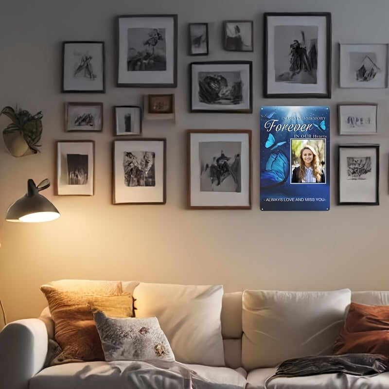 Custom Aluminum Memorial Plaque with Photo and Heartfelt Tribute 12x8 Inches