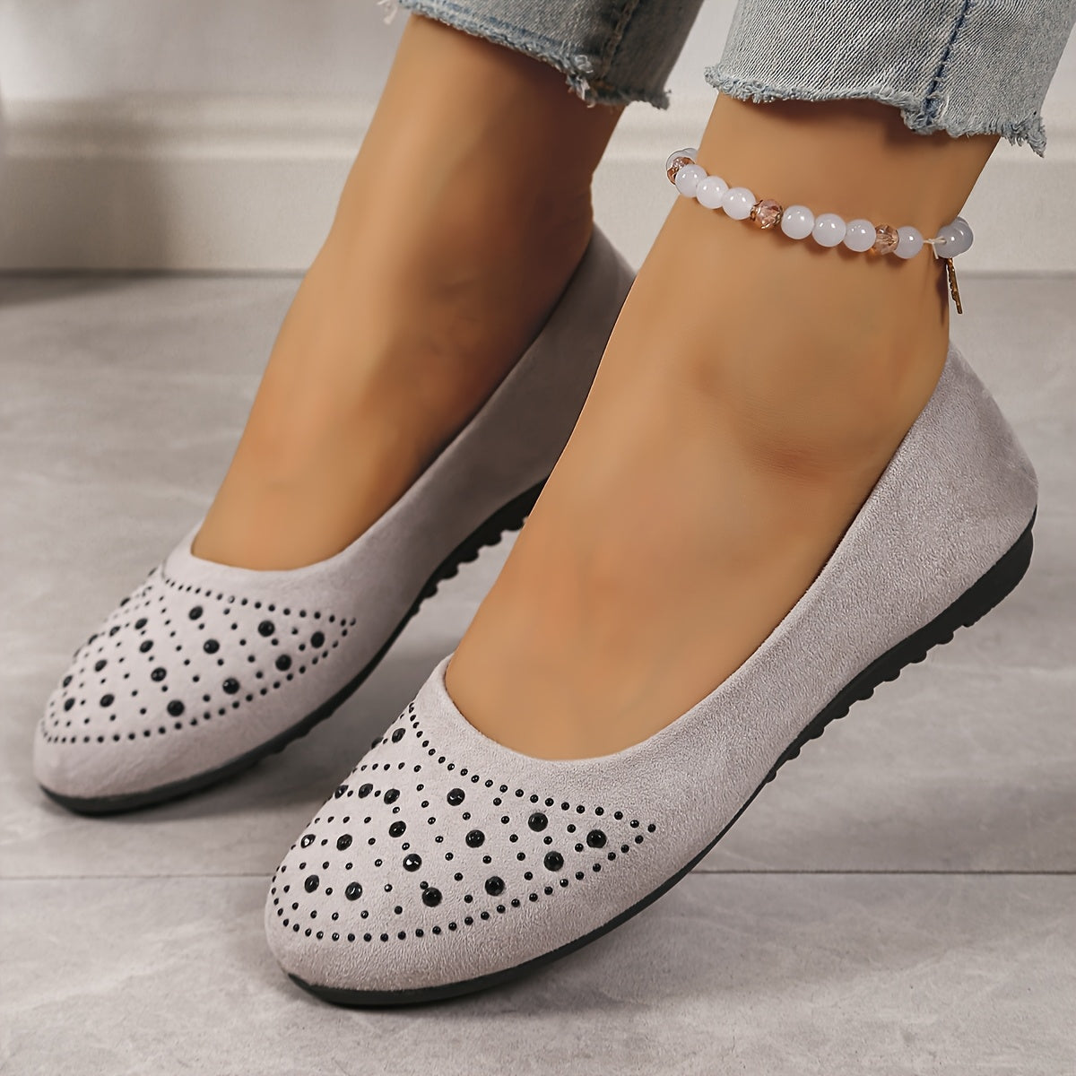 Zapatos planos de bailarina para mujer de cuero cómodos y casuales